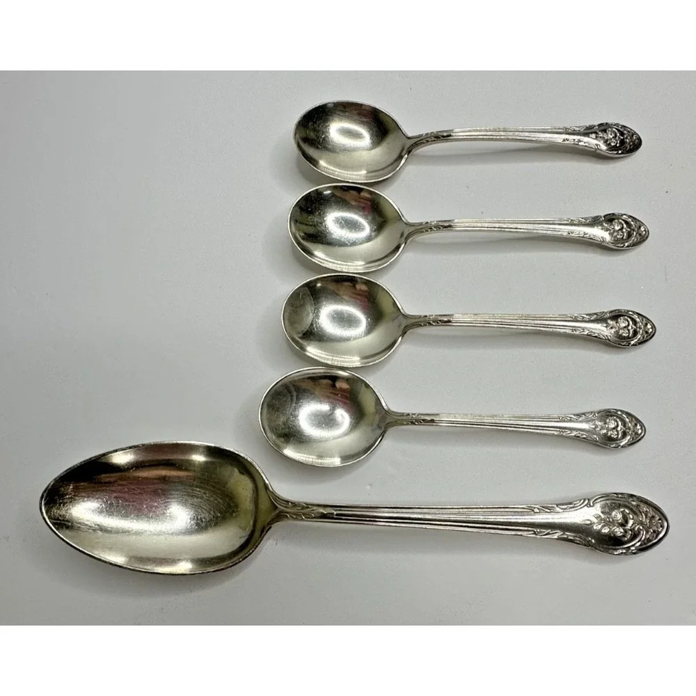 Gorham Rosemont 1930 Silver Plate Flatware Replacement 5 Spoons Soup Serving